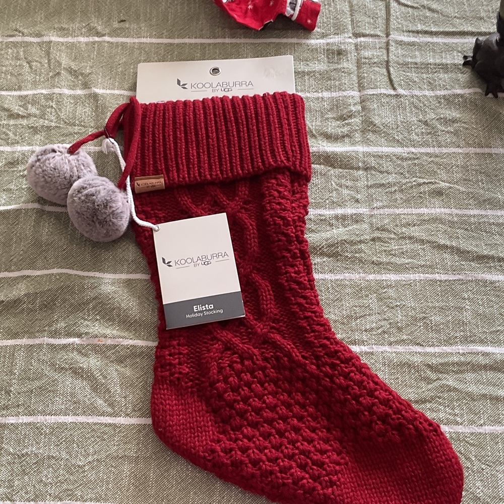 Koolaburra Festive Red Knit Stocking